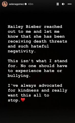 hailey bieber reached out to me